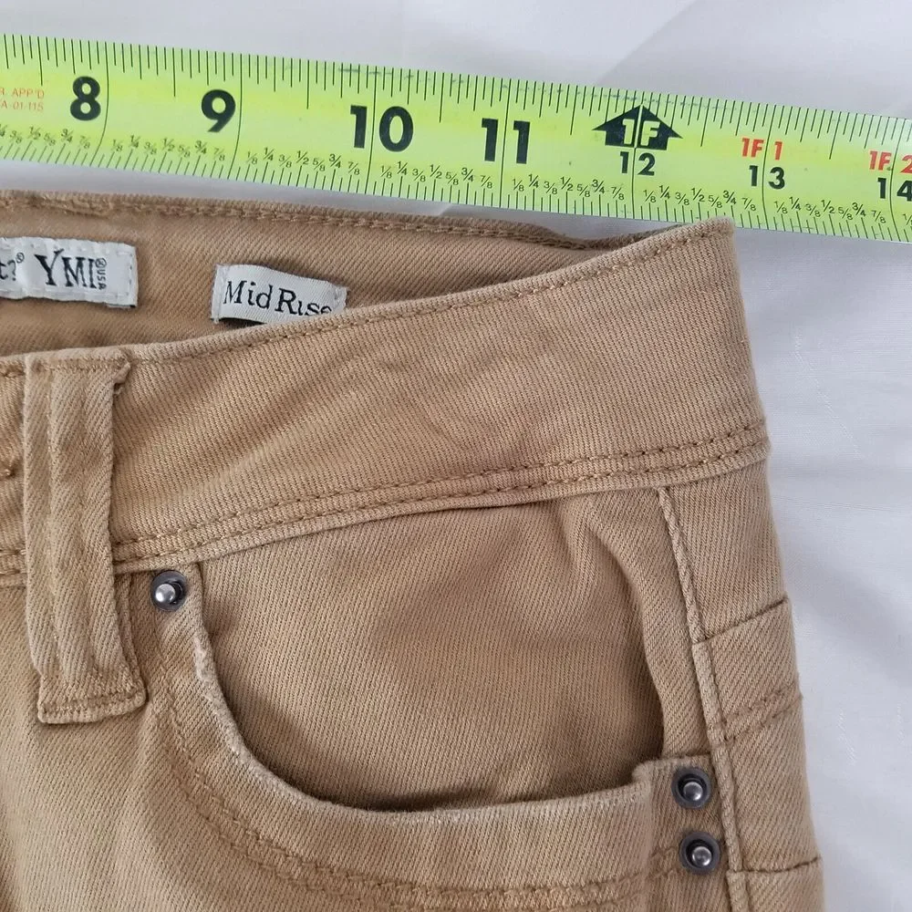 YMI Jeans‎ Juniors 3 Brown Low Rise Womens Distressed Skinny Leg Denim
